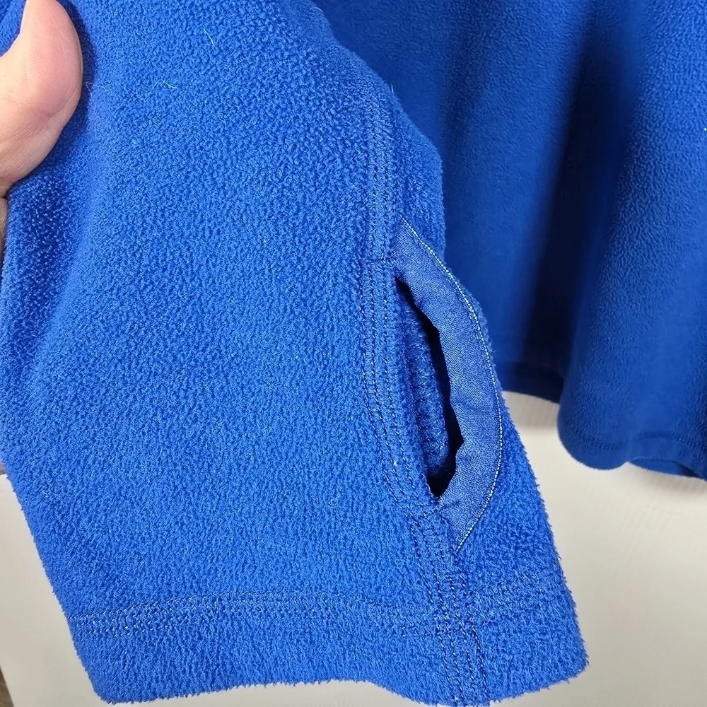 The North Face Mens Royal Blue 1/4 Zip Long Sleeve Fleece Pullover Size Large